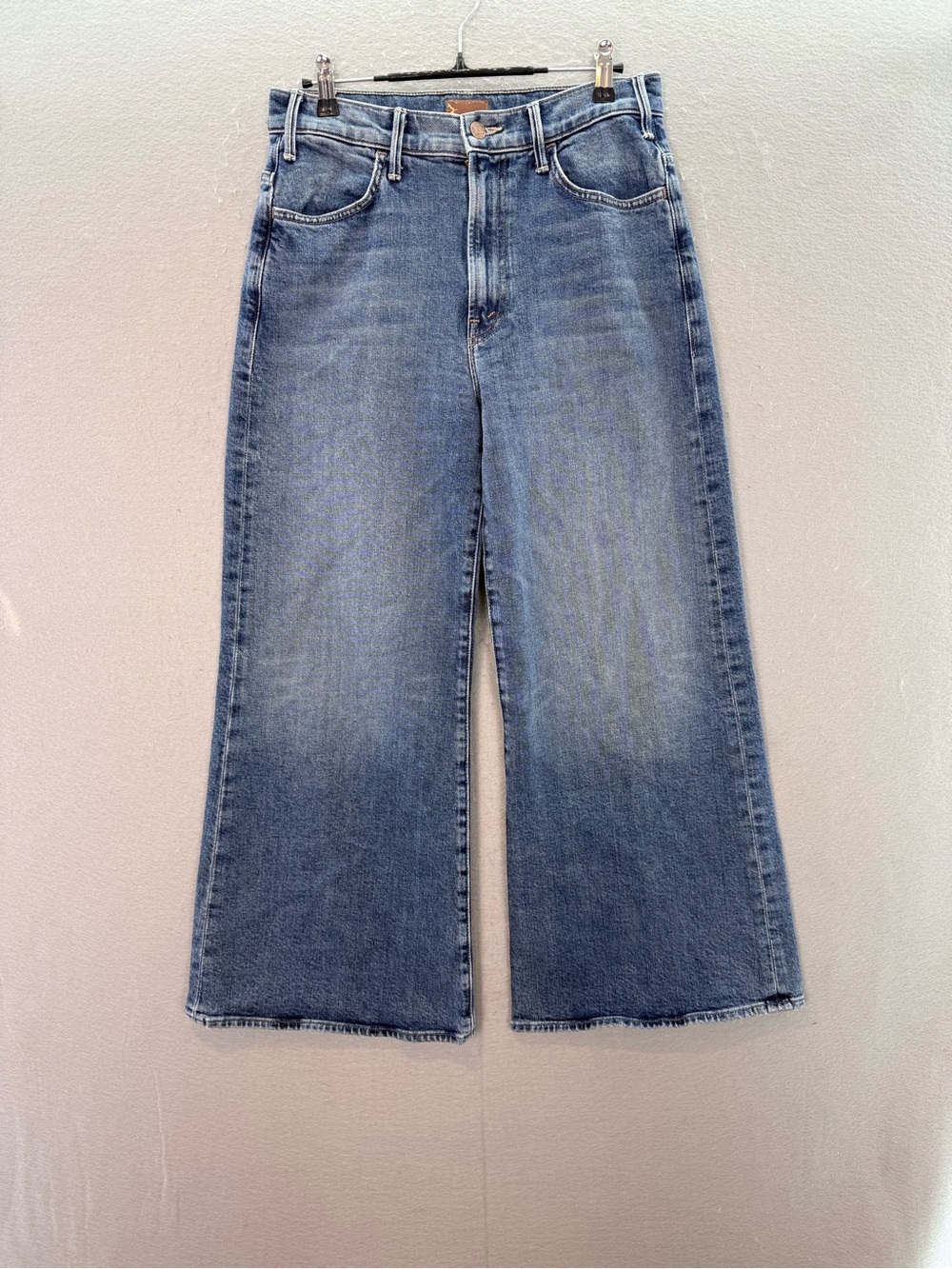 High-Rise Wide Leg Jeans in Medium Blue - Women - Picture 2 of 7
